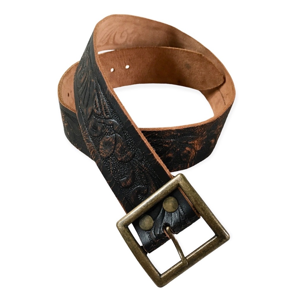Brave Beltworks Tooled Italian Leather Belt Made in Canada | 30